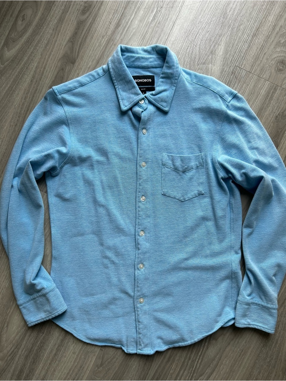 Bonobos | Sky Blue Slim Fit Long-Sleeve Button Shirt (Small)